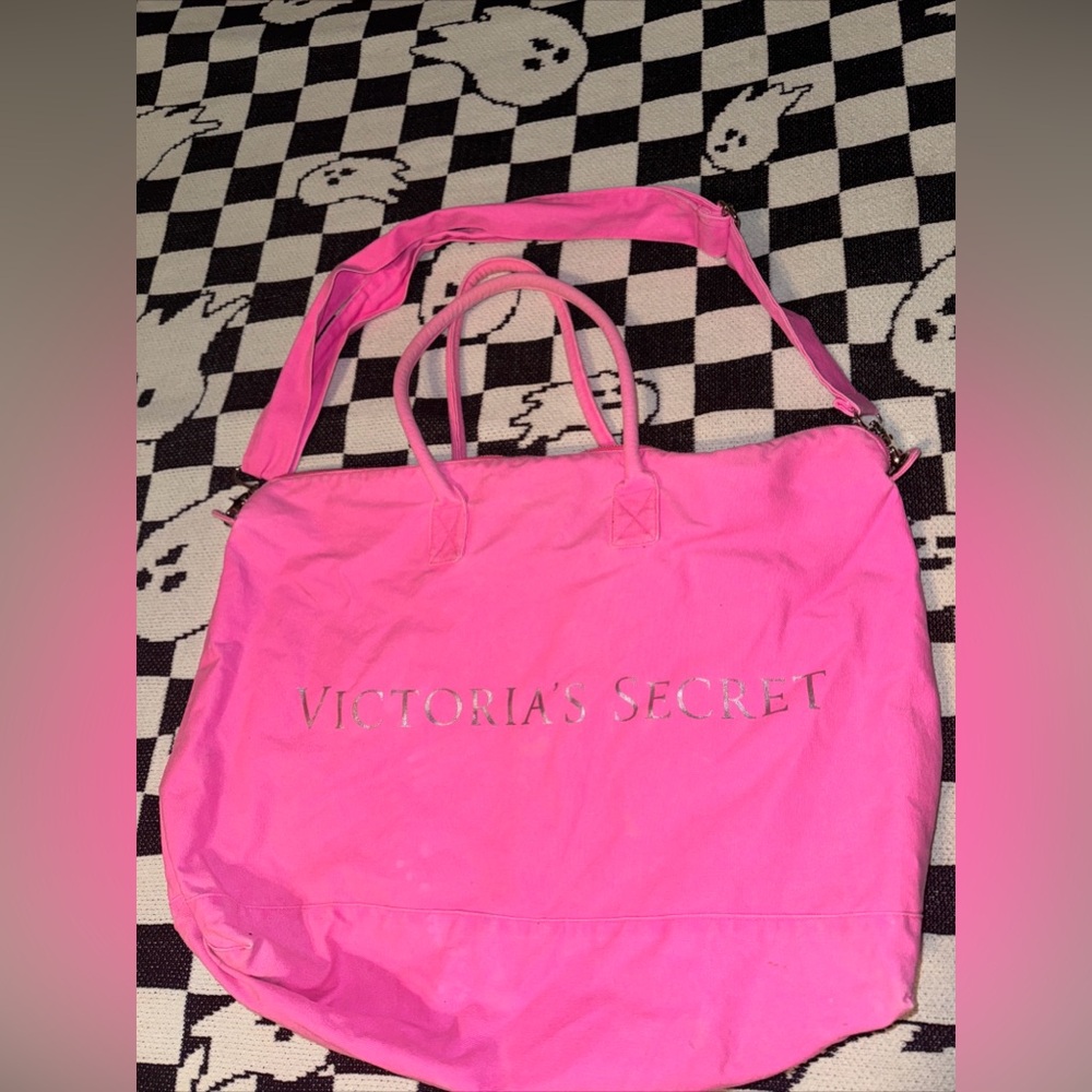Victoria Secret Neon Pink Large Duffle Bag